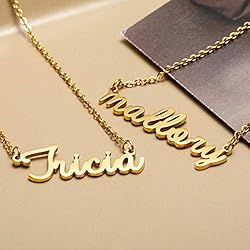 Awegift Women Jewelry Name Necklace Big Initial