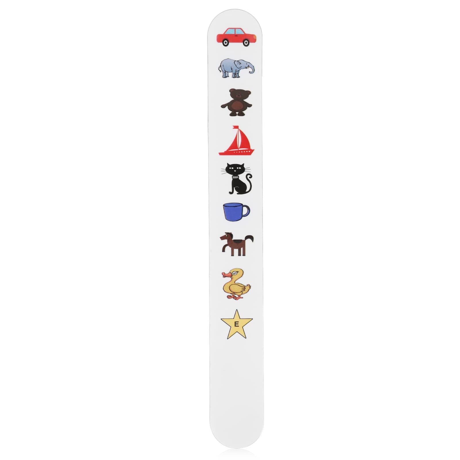 Children Vision Tester, Kids Fixation Stick Vision Tester, Clear Fixation Stick Vision Tester with Colorful Animal Patterns, Waterproof Coating Thicken Eye Test Card(No.1)