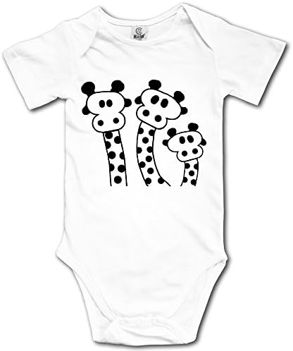 SSNB Unisex Baby Onesies Unique Giraffe Short-Sleeve Bodysuit 100% Cotton Boys Girls 0-24 Months White 6 M