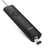 PISEN Wireless Presenter RF 2.4GHz Rechargeable USB PowerPoint Clicker Remote Control for Presentations with Mouse Mode & 2500mAh Emergency Power Bank