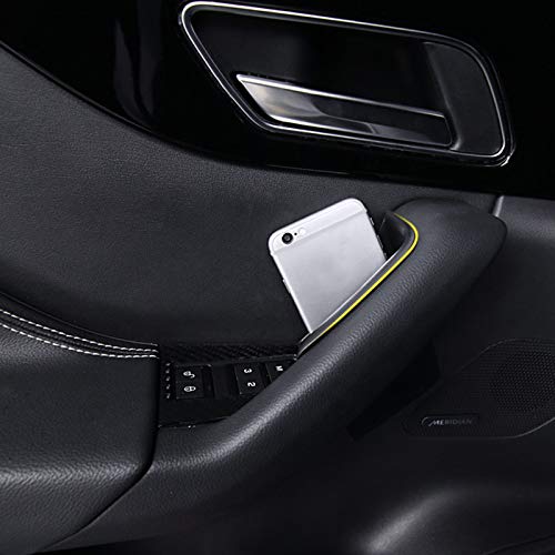2PCS Plastic Black Interior Front Door Armrest Organizer Tray Storage Box for Jaguar F-Pace X761 2016-2018 (Only for Left Handle Drive)