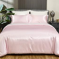 REDKEY Queen Size Cooling Satin Comforter Set Soft