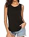 Locryz Women's Summer Sleeveless Pleated Tank Tops Casual Keyhole T-Shirts Tops
