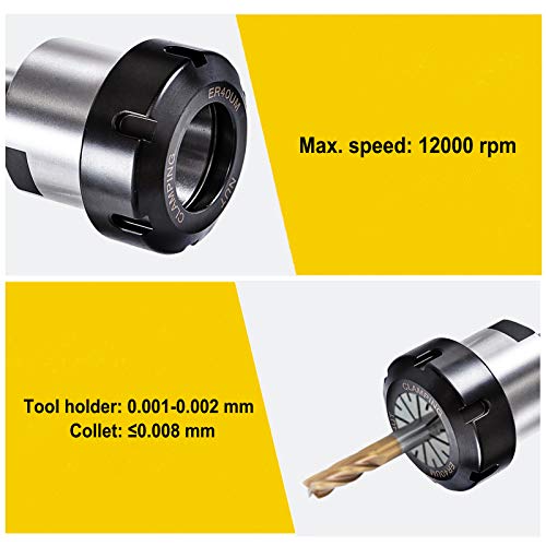 VEVOR Collet Set MT3 Collet Chuck, MT3 ER40 Collet Chuck, 1 MT3ER40