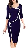 HOMEYEE Women's Retro 3/4 Sleeve Formal Evening Cocktail Pencil Dress B329