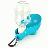 NACOCO Portable Dog Travel Water Kettle Cat Dog Water Dispenser Pet Travel Water Bottle Foldable Pet Dog Cat Travel Water Drinking Feeder (Blue)