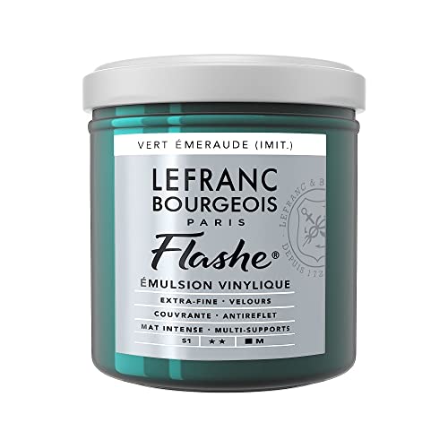 Lefranc Bourgeois Flashe, Extra-Fine Acrylic Vinyl Emulsion, Artists Quality, Viridian Hue, 125ml Pot