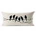 HomeTaste®Fresh Style Country Rustic Birds Cotton Linen Blend Cushion Cover Pillowcase 12x20"