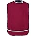Shorewood Medical Adult Bib for Eating, Waterproof Clothing Protector with Crumb Catcher. Machine Washable (Regular, Red, One Size)