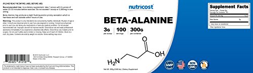 Nutricost Beta Alanine Powder 300 Grams - 3 Grams Per Serving