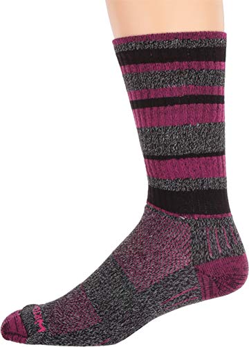 Wrightsock Adventure Crew Black/Fuchsia Stripe MD (Men's Shoe 5-8, Women's Shoe 6.5-9)