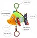 eurofield Fish Infant Musical Plush Toy Pram Car Stroller Hanging Pull String Toy with Crinkle Paper,Mirror,Hook up and Ring (No Batteries Required) (Musical Style)