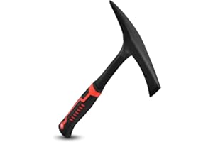 CKJSJ Welding Chipping Hammer - 27oz Slag Remover with Forged Steel Construction, Shock-Absorbing Handle | Welder's Hammer, Rock Pick, Brick Hammer | Red