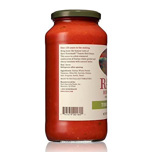 Rao's Homemade Tomato Herb Sauce, 24 oz, Tomato Sauce, All Purpose, Keto Friendly Pasta Sauce