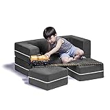 Jaxx Zipline Modular Kids Loveseat & Ottomans/Fold