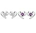 Yonger Fashion Simple Earring Women Lady Pearl Purple Heart Crystal Jewelry Stud Gift Silver Stud Jewelry Accessories