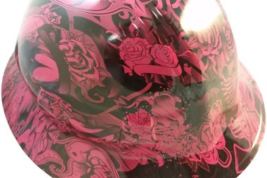 hot pink full brim hard hats