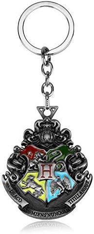 Hogwarts School Crest Harry Potter Keyring Keychain Antique Silver/Grey