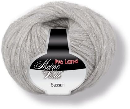 50 G "Sassari" - Colour: 91-Light Grey with Lurex Thread Work - A Pleasantly Soft Yarn and for Accessories.