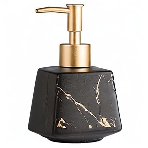 Skywalk Modern Style Ceramic Liquid Soap Dispenser for Bathroom & Kitchen (250 ml) Black 1