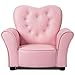 INFANS Children Sofa Pink, Kids PVC Leather Upholstered Couch with Bejeweled Backrest, Sturdy Wood Frame, Extra Thick Sponge, Multifunction Toddler Armrest Chair, Pink (23-Inch Single Sofa)
