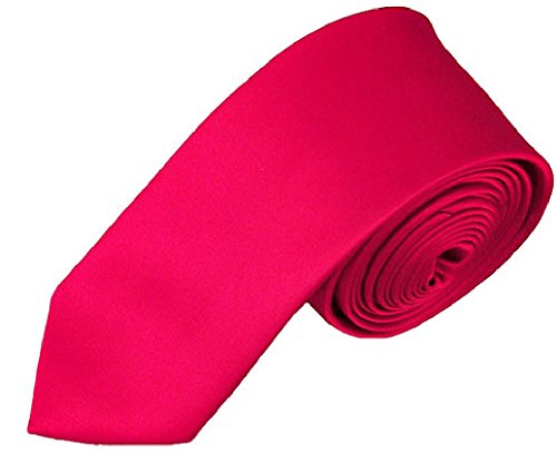 NYFASHION101 Boys' Kids' Children's Solid Color 48" Neck Tie, Fuchsia
