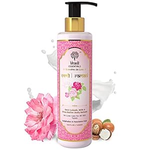 Khadi Essentials Rose Body Lotion for Dry & Dull Skin with Milk & Shea Butter, Nourishes, Hydrates & Moisturizes Skin…