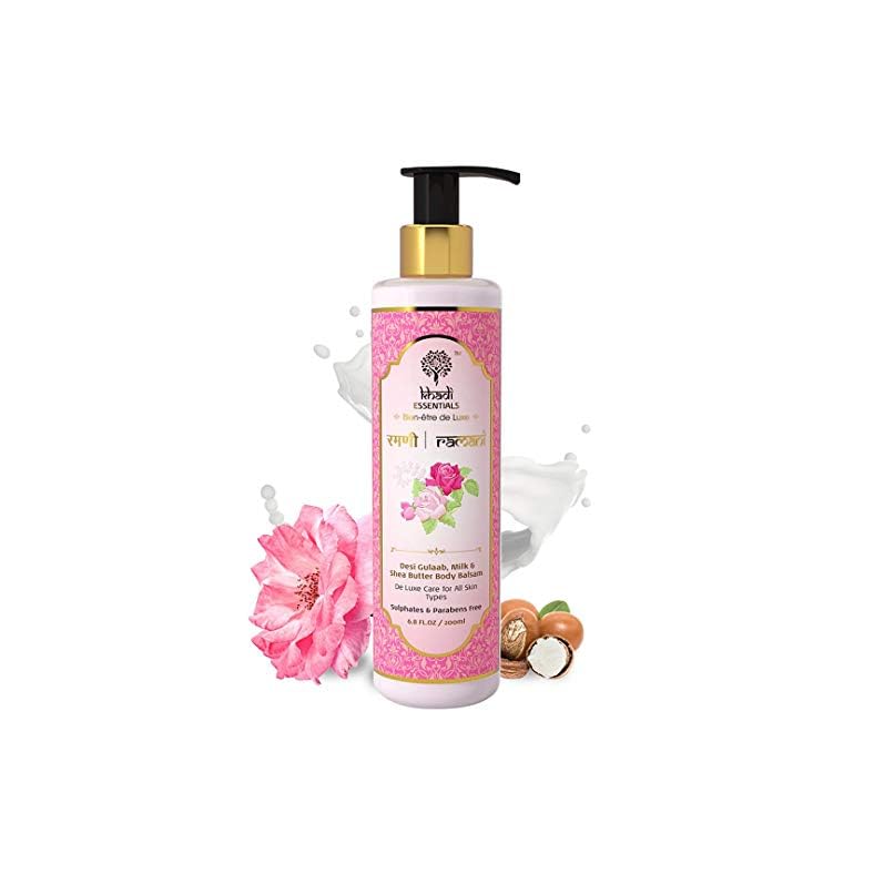 Khadi Essentials Indian Rose Hand and Body Lotion with Milk, Shea