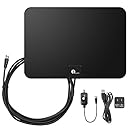 1byone Amplified HDTV Antenna - 50 Mile Range with Detachable Amplifier Power Supply for the Highest Performance and 10ft Coax Cable