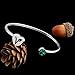 PLITI Vegetarian Jewelry Vegan Bracelet Herbivore VEG Symbol Bangle For Women (Silver)