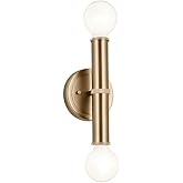 Kichler Torche 2-Light Wall Sconce, Modern Light in Champagne Bronze, Damp Rated, Mount Horizontally or Vertically, for Entry