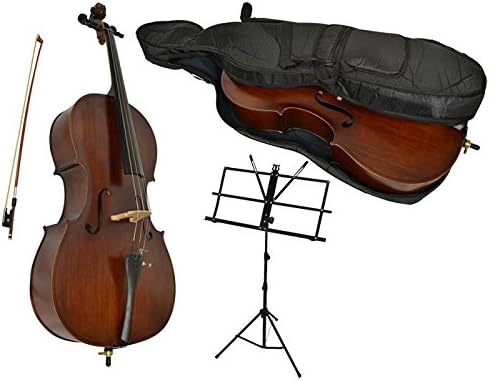 Sotendo 3/4 Size Student Cello with Music Stand & Soft Case