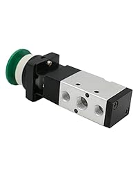 Baomain neumática válvula mecánica mv 522pb 1 4" PT 2 Posición 5 Way Mushroom momentáneo Botón