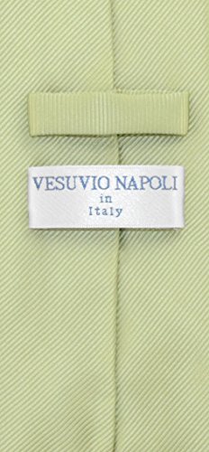 Vesuvio Napoli Solid SAGE GREEN Woven NeckTie & Handkerchief Neck Tie Hanky Set