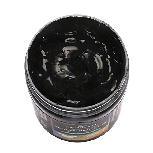 Smalltongue Fabric Screen Printing Ink Black, 8-Ounce (240ml), Chalk Paste Paint for Silk Screen, Transfer Paste for Screen Print, for DIY Home Decor, Fabric, Shirts