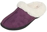 LUXEHOME Women's Cozy Fleece Plush House Slipper (6.5-7.5 US, Purple)