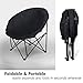 Yescom Oversize Folding Moon Chair Saucer Padded Comfort Lounge Bedroom Garden Furniture Black Seat