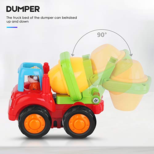 image for LIDODO Friction Powered Cars Push Go Car Construction Vehicles Toys Se