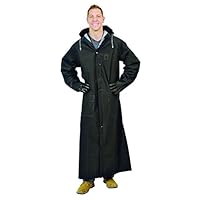 Galeton 12560-XL-BK  Repel Rainwear 0.35 mm PVC 60" Raincoat for More Coverage, XL, Black