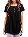 Neitade Womens Tops and Blouses Short Sleeve T Shirts Solid Tunics Plus Size 2XL