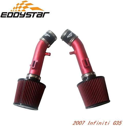 EDDYSTAR Performance Air Intake Kit with Nanometer Materials Red Filter Red pipe for Infiniti G25 G35 G37