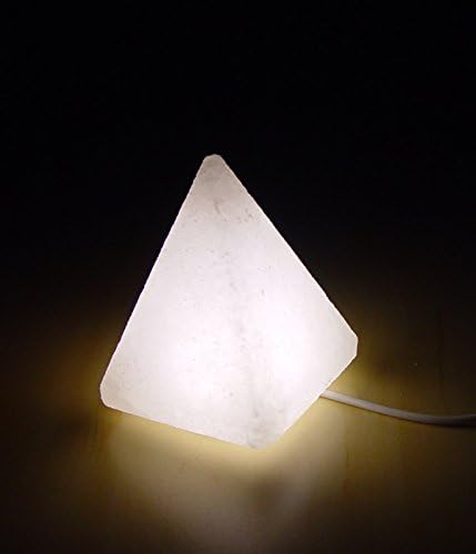 Salt Lamps Himalayan Pyramid Shape White USB Ready to Plug in Included USB Cable