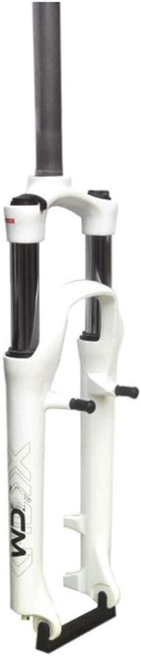 HWL V- Brake Suspension Fork 26" 27.5 ER Bike MTB Cycling Forks, Hydraulic Suspension Straight Tube Unisex Bicycle Shock Absorber (Color : White, Size : 27.5 INCH)