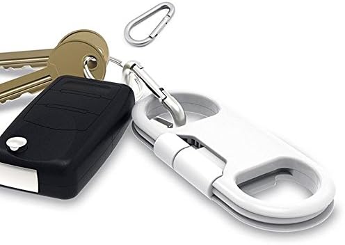 Rowell Cable Charger Opener for iPhone Cable + Bottle Opener + Key Chain,3 in 1 High Speed Transmit Data,Charging,Bottle Opener Lighting Cable to USB(White)
