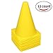 REEHUT 7.5 Inch Plastic Sport Training Traffic Cone (Set of 12, Yellow)