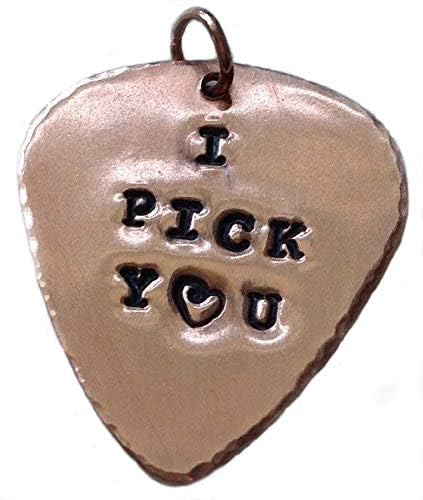 'I Pick You' Personalised Copper Hand Stamped Guitar Plectrum/Pick