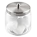 iDesign Forma Glass Bathroom Vanity Glass Apothecary Jar with Lid for Cotton Balls, Swabs, Cosmetic Pads, Candy, 3.5