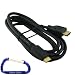 Kodak PlaySport HD Zx3 Waterproof Pocket Video Camera Mini HDMI Type C to HDMI Type A Cable (6 Feet) with Carabiner Key Chain