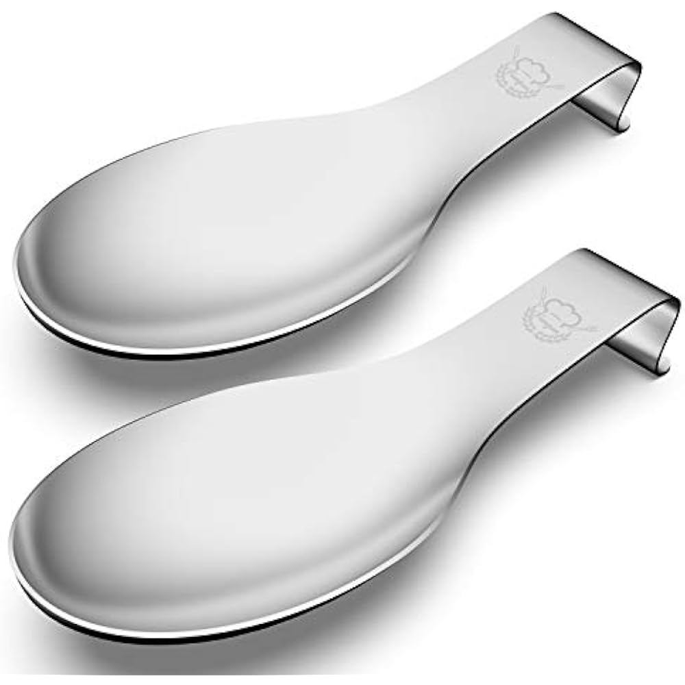 Stainless Steel Spoon Rests Set Of 2, Large Patula Ladle Holder