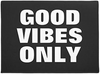 Good Vibes Only Fun Inspirational Quote Rubber Doormat Outdoor Indoor Front Floor Doormats Welcome Rug 16 x 24"